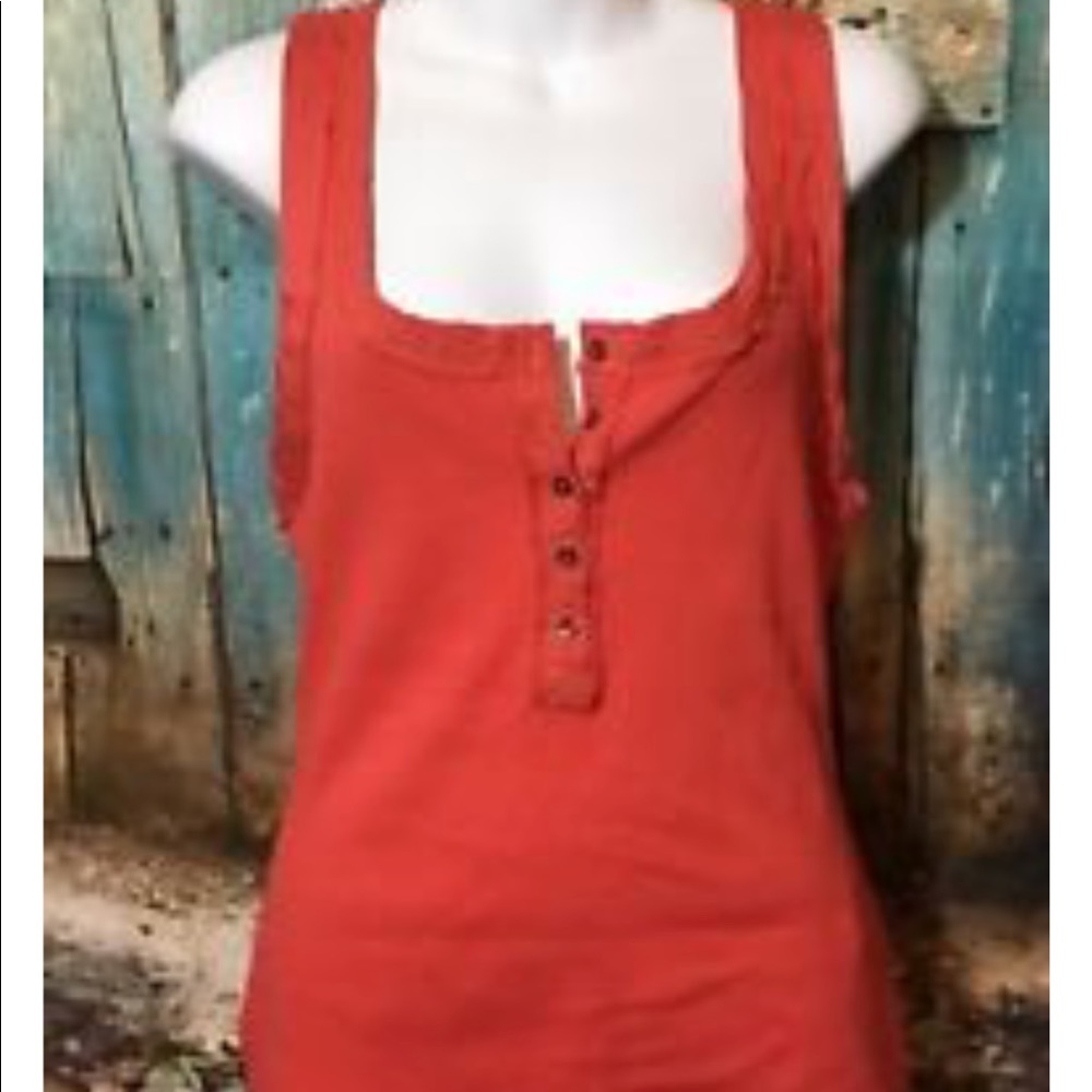 Orange Free People ribbed tank — worm once! So XS
